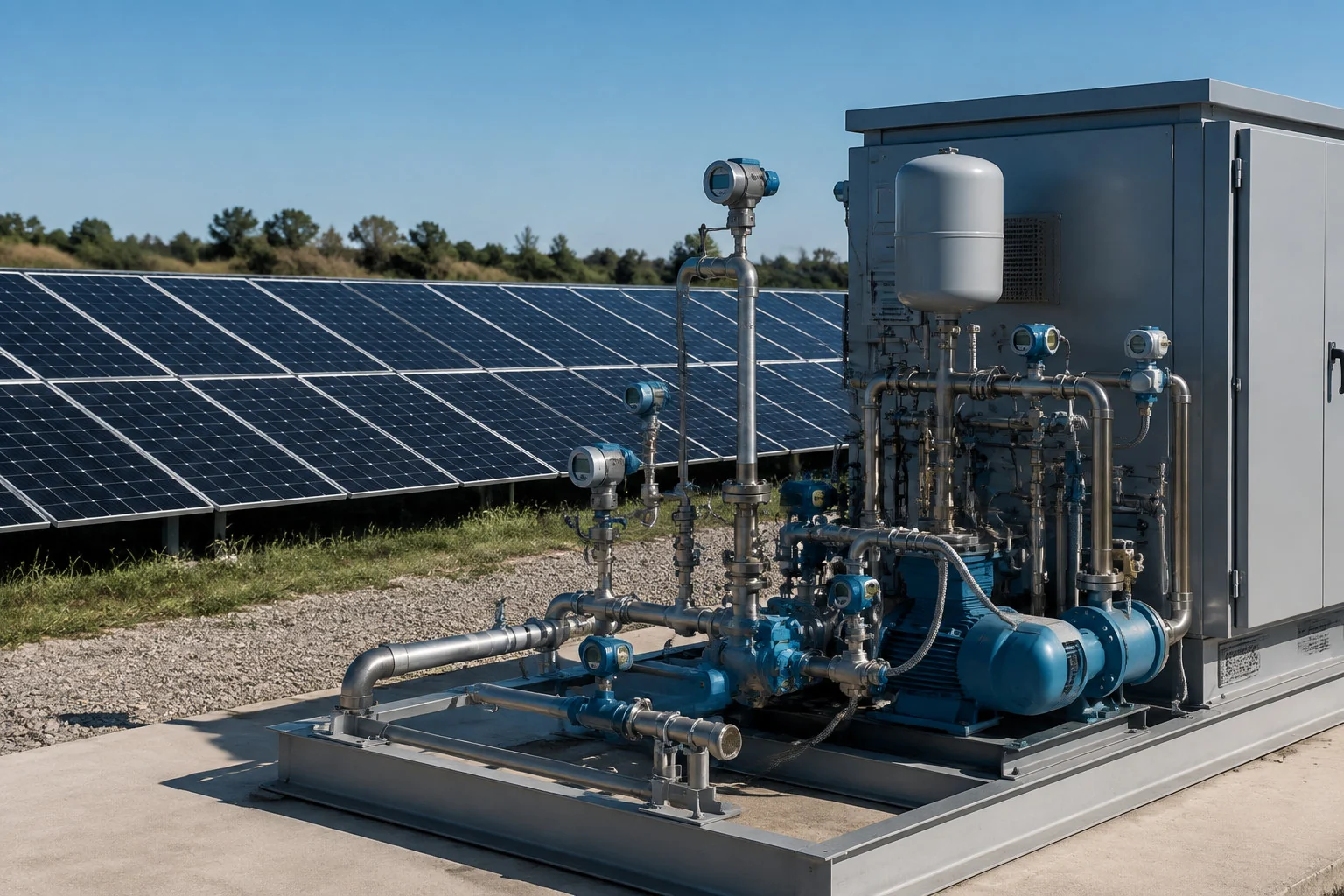 Prozessinstrumente zur Überwachung eines Thermomanagement-Skids in einer Anlage für erneuerbare Energien